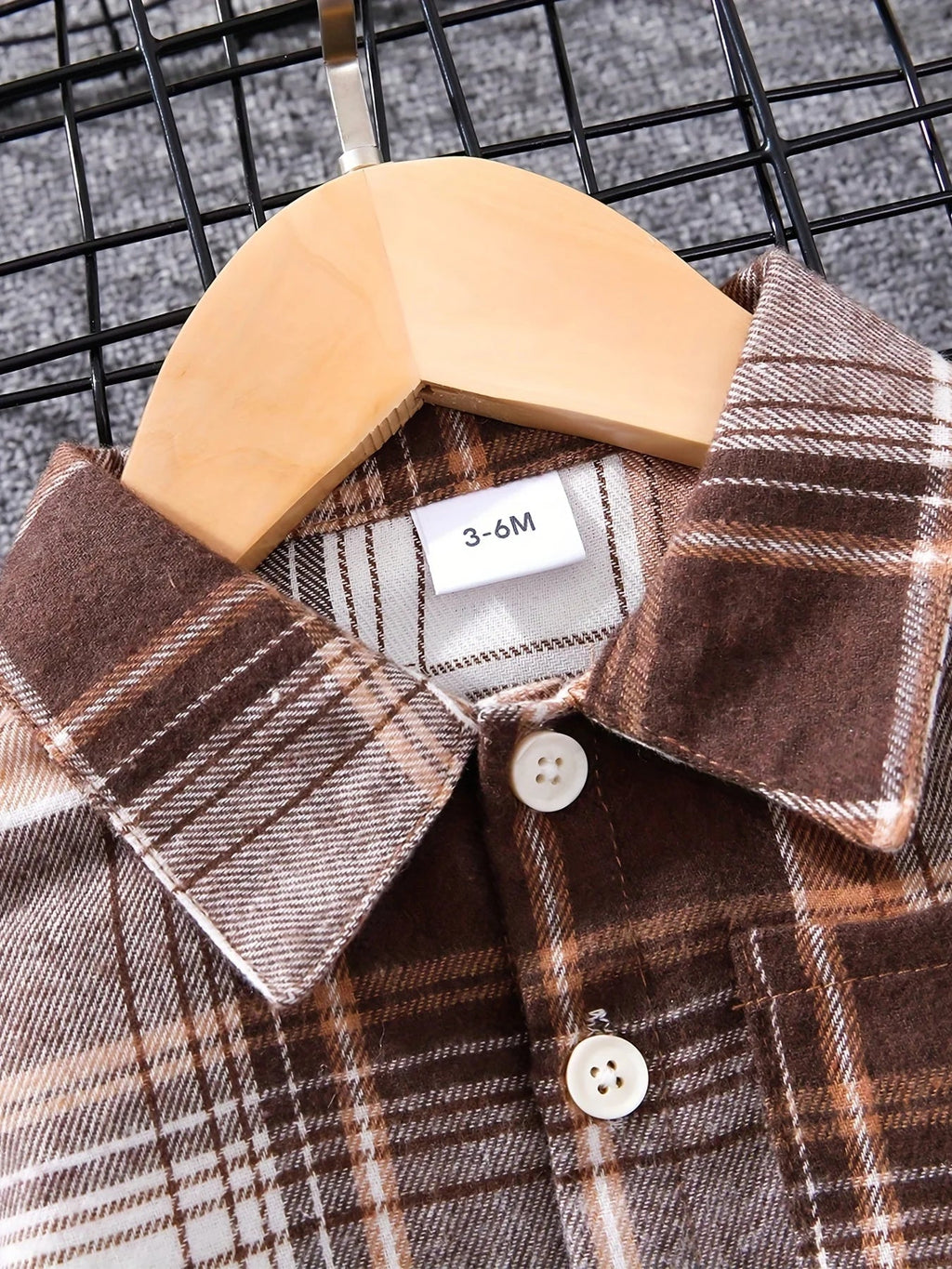 Boys' Spring Autumn Tartan Polo Shirt + - denim Long Trousers Two - piece Casual Outfit Boys Tweed Check Shirt - Kenner House Emporium