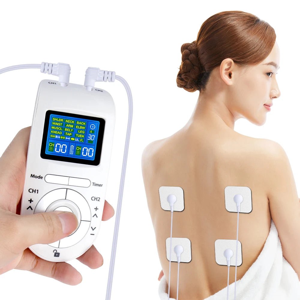 Electric Tens Relax Muscle Stimulator 12 Modes EMS Acupuncture Body Massage Digital Therapy Slimming Machine Electrostimulator - Kenner House Emporium