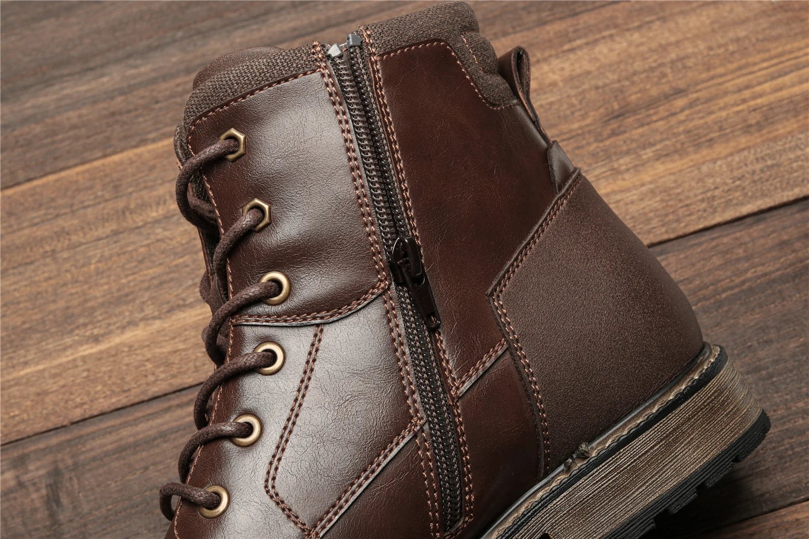 Dark Brown Men boots Spring British Style Leather Boots Retro Men Ankle Boots - Kenner House Emporium