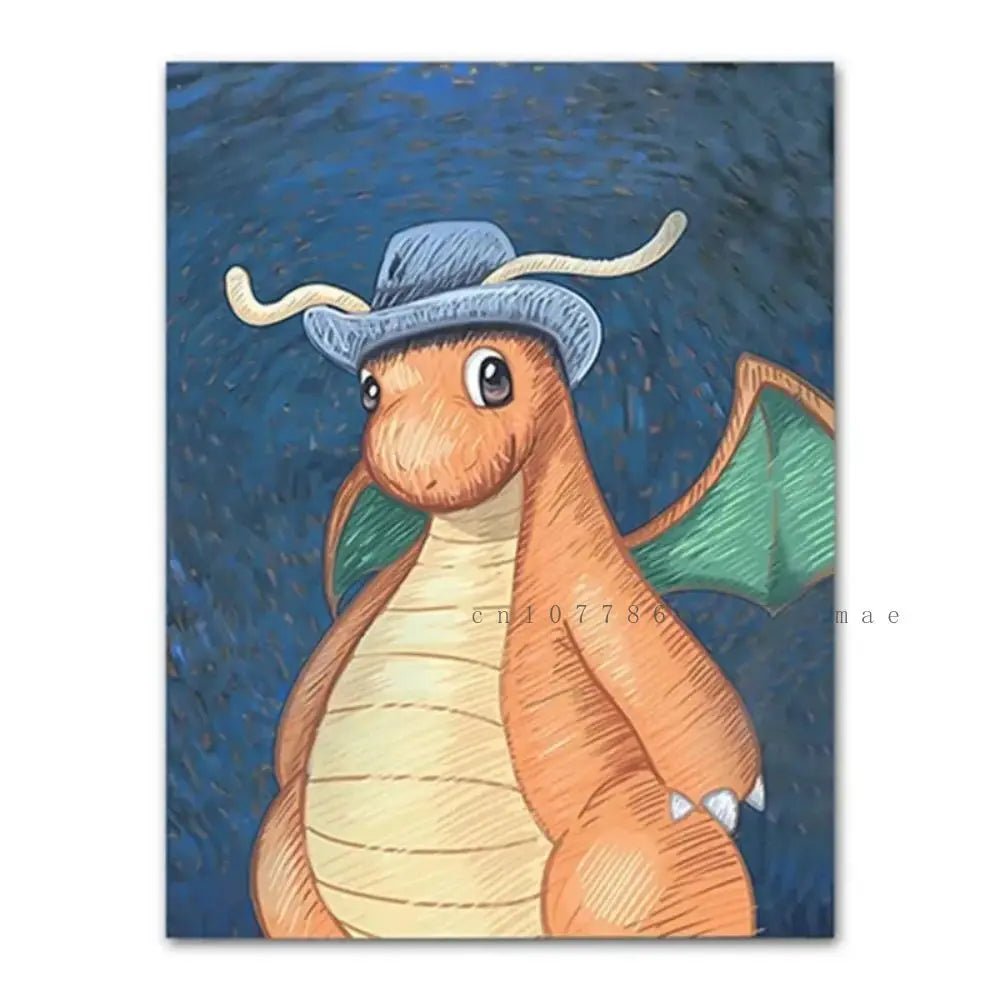 Pokmon Anime Character Pikachu Posters Van Gogh Museum Watercolor Canvas With HD Printed Wall art Pictures For Living Room Gifts - Kenner House Emporium
