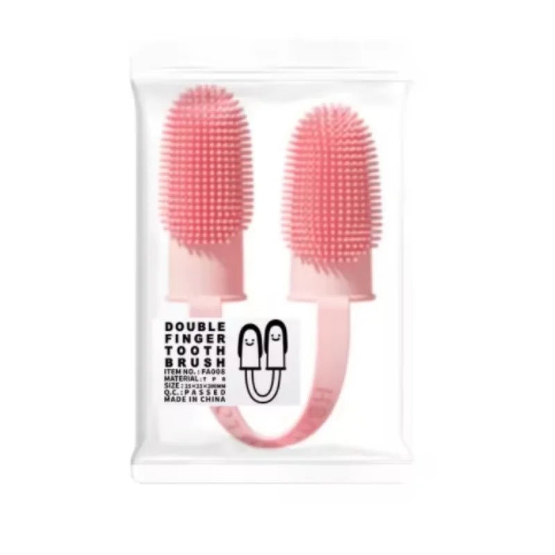 Pet Two - finger Toothbrush Dog Cat Pet Supplies Teeth Cleaning Finger Set Oral Cleaning Tools Pet Two - finger Toothbrush Dog Cat - Kenner House Emporium