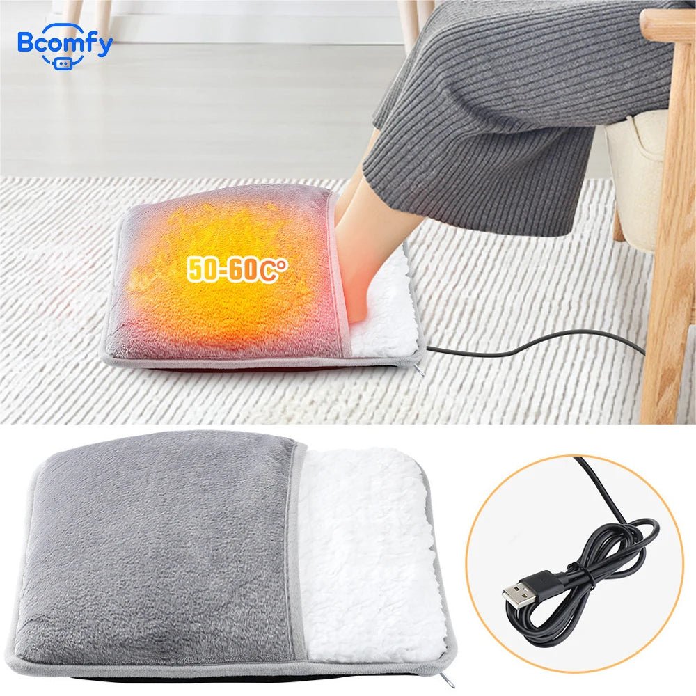 Foot Warmer Winter Electric Foot Heating Pad Soft Flannel Washable Foot Warmer Constant Temperature Heating Foot Warming Mat - Kenner House Emporium