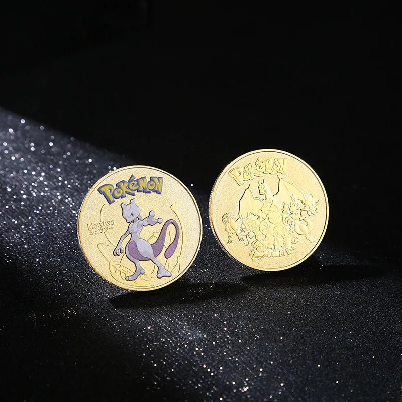 Golden Pok é mon Commemorative Coin, Pocket Monsters Cartoon Commemorative Badge, Collection, Play, Small Gifts, Event Souvenirs - Kenner House Emporium