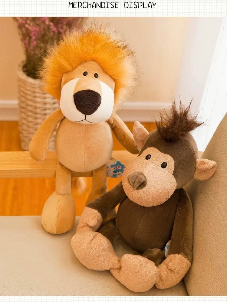 Jungle Animal Stuffed Toys Forest Animals Soft Plush Dog Zebra Elephant Lion Fox Giraffe Kid Playmate Doll Christmas Gifts - Kenner House Emporium