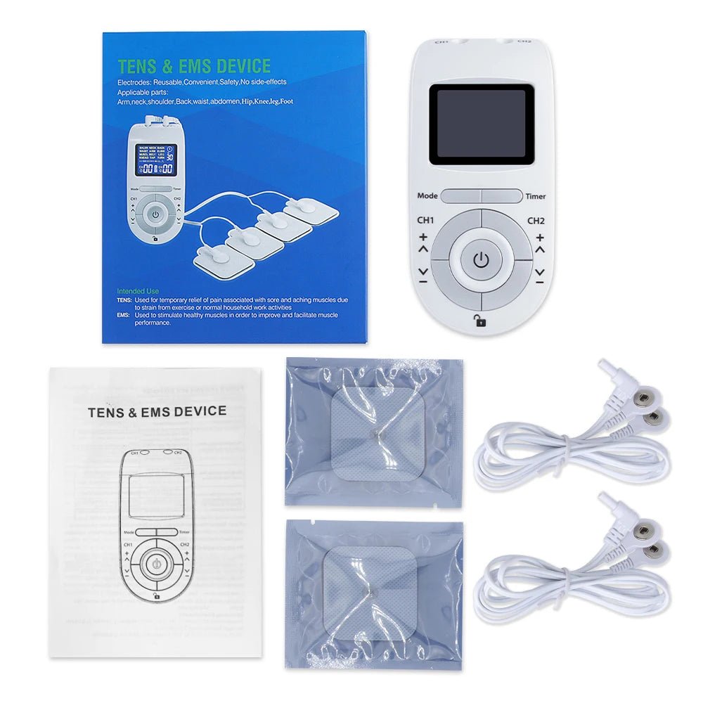 Electric Tens Relax Muscle Stimulator 12 Modes EMS Acupuncture Body Massage Digital Therapy Slimming Machine Electrostimulator - Kenner House Emporium