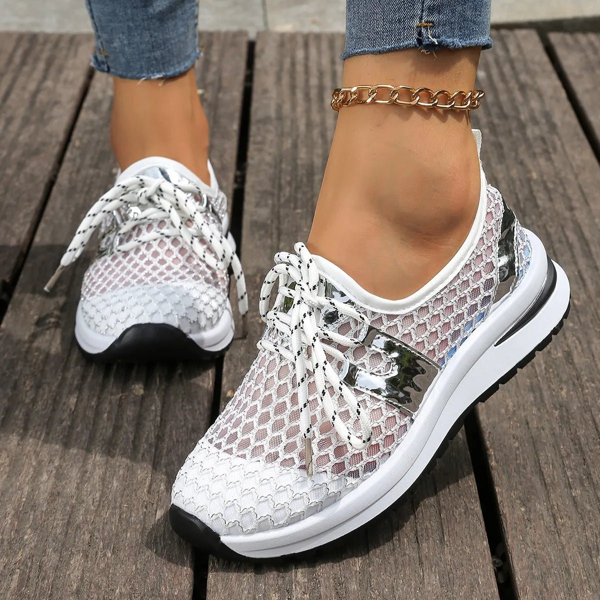 Spring Pink Sneakers Woman Shoes Casual Breathable Mesh Sneakers for Women Platform Slip - on Knitted Socks Sneakers Ladies - Kenner House Emporium