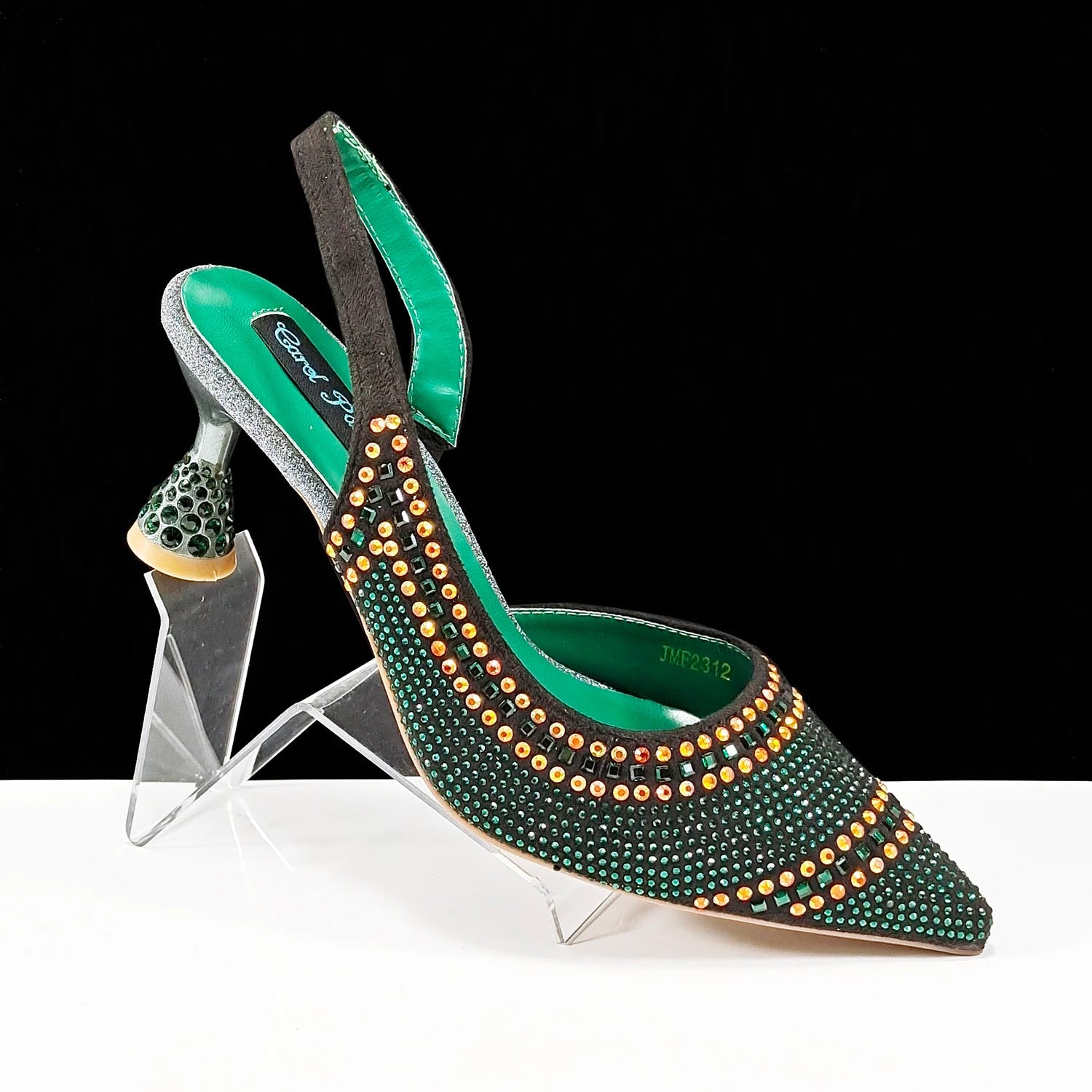 QSGFC New Italian Pumps and Bag To Party 2024 INS Style Pointed - Toe Rhinestone Elegant High Heels Champagne Wedge for Women - Kenner House Emporium