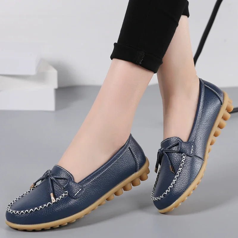 New Woman Flats Shoes Ballet Flat Sneakers Genuine Leather Spring Soft Moccasins Ladies Boat Ballerina Espadrilles Creepers - Kenner House Emporium