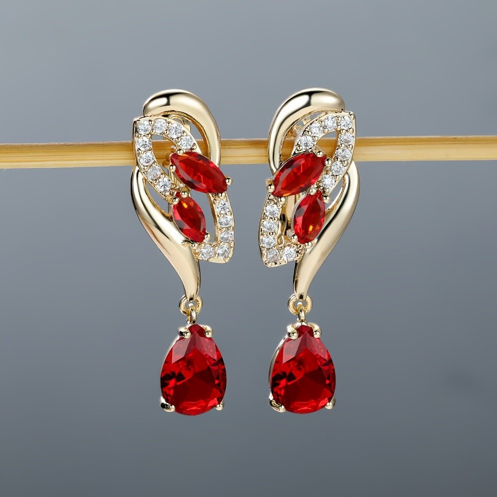 Romantic Flower Dangle Earrings Women Birthstone Party Earrings Jewelry Gifts - Kenner House Emporium