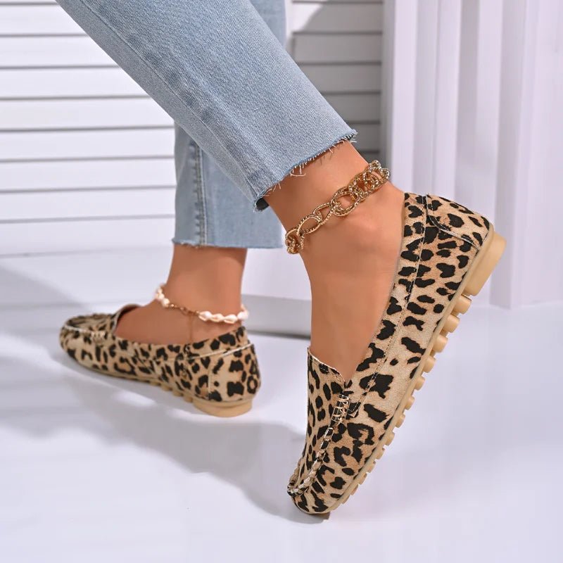 Spring/Autumn New Sexy Elegant Casual Leopard Print Wear - Resistant Fashionable Comfortable Walking Flat Shoes for Women - Kenner House Emporium
