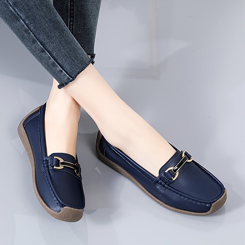 Women'S Slip - On Loafers - Soft, Non - Slip TPR Sole, Lightweight, Durable, Black Faux Cover Flats for Casual Wear, Ladies Shoes - Kenner House Emporium