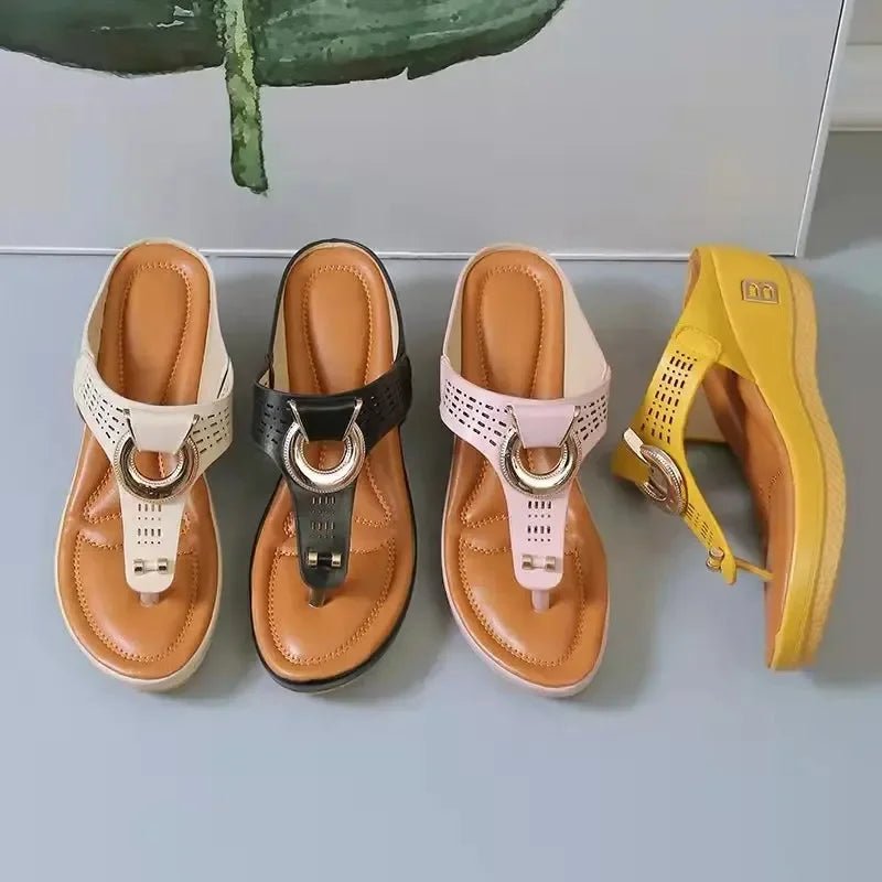 Summer Sandals Women 2025 Big Size Platform Wedges Sandals Slippers Non - Slip Open Toe Flip Flops Ladies Comfortable Beach Shoes - Kenner House Emporium