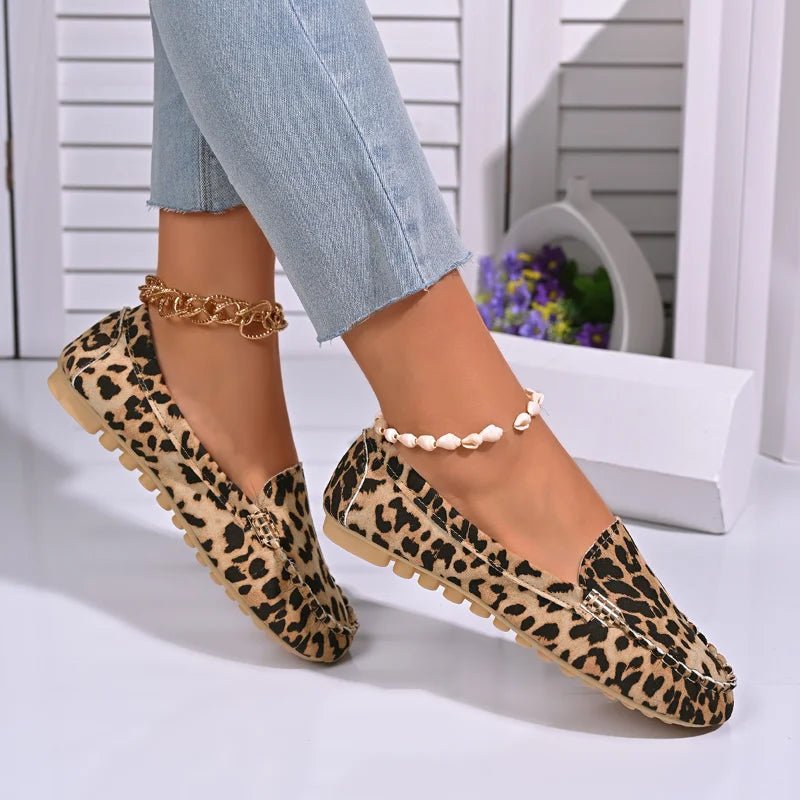 Spring/Autumn New Sexy Elegant Casual Leopard Print Wear - Resistant Fashionable Comfortable Walking Flat Shoes for Women - Kenner House Emporium