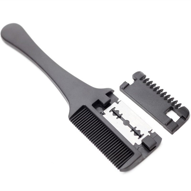 1Pc Salon - Grade Hair Cutting Comb With Razor Blade - Perfect For Thinning, Trimming, And Styling At Home - Kenner House Emporium