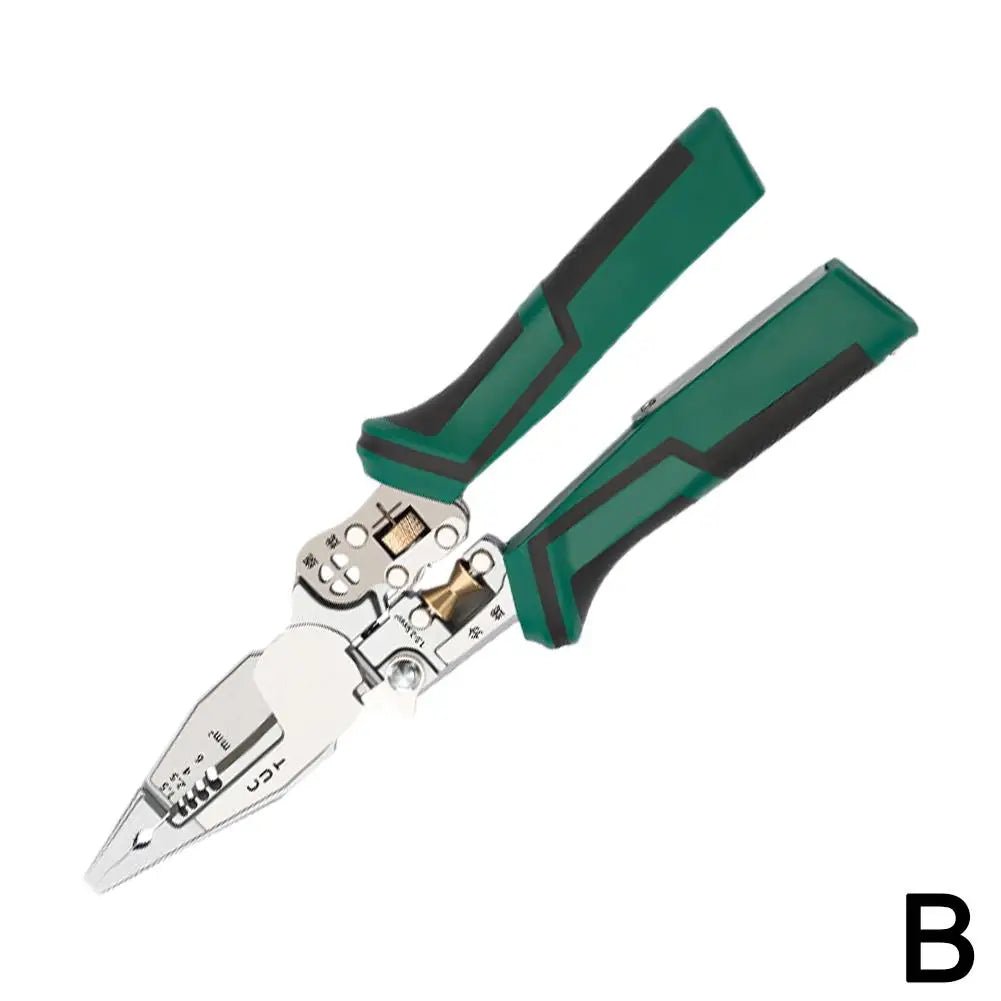 Electrician Plier 9 - in - 1 Multifunctional Versatile Wire Stripping Pliers Electricity Measurement Non - slip Wire Stripping Plier - Kenner House Emporium