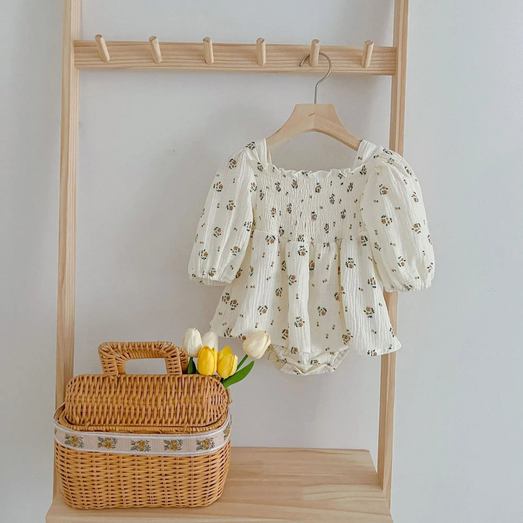 Spring Autumn Infant Kids Baby Girls Long Sleeve Rose Print Sisters Dress Newborn Kids Baby Girls Children Clothes Rompers - Kenner House Emporium