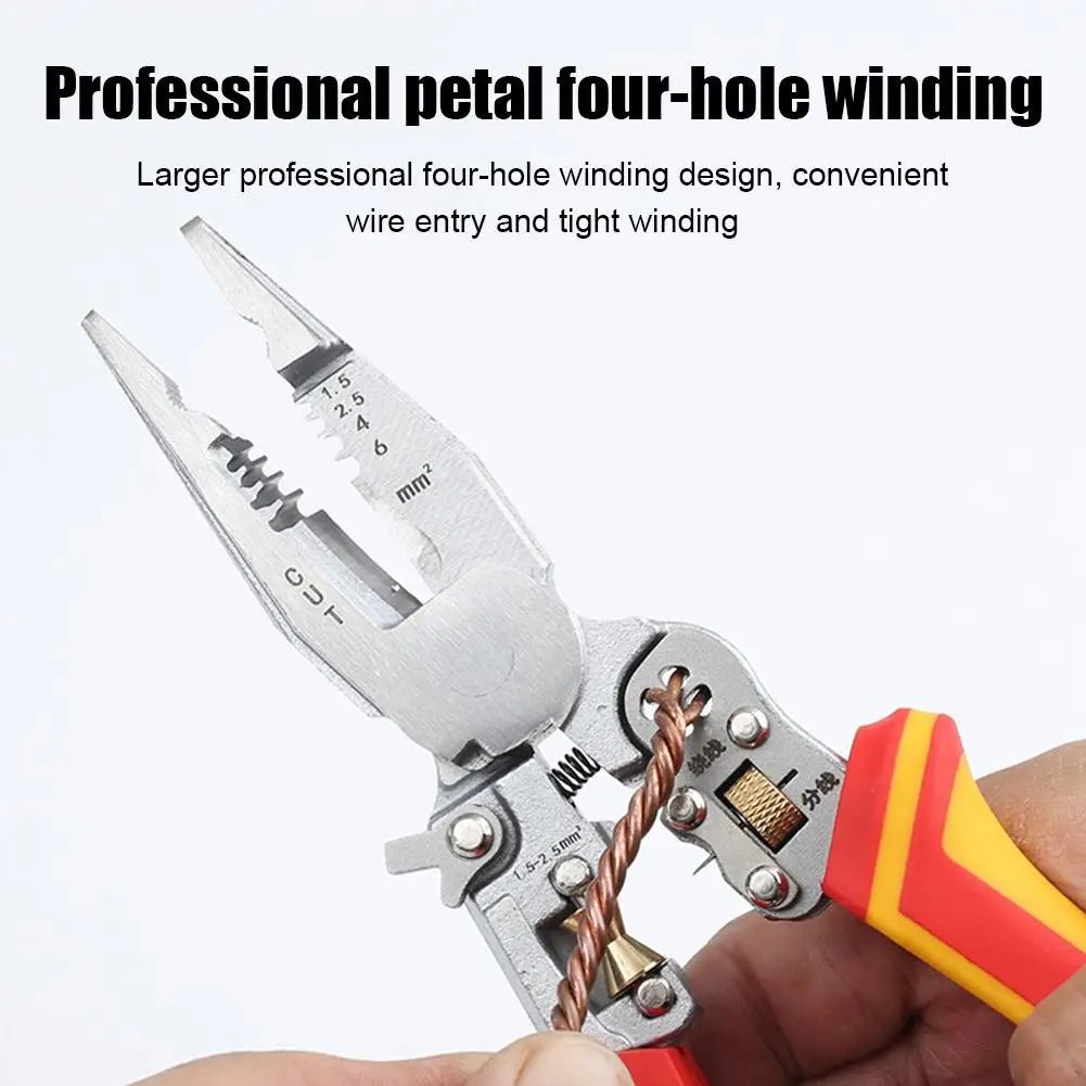 Electrician Plier 9 - in - 1 Multifunctional Versatile Wire Stripping Pliers Electricity Measurement Non - slip Wire Stripping Plier - Kenner House Emporium