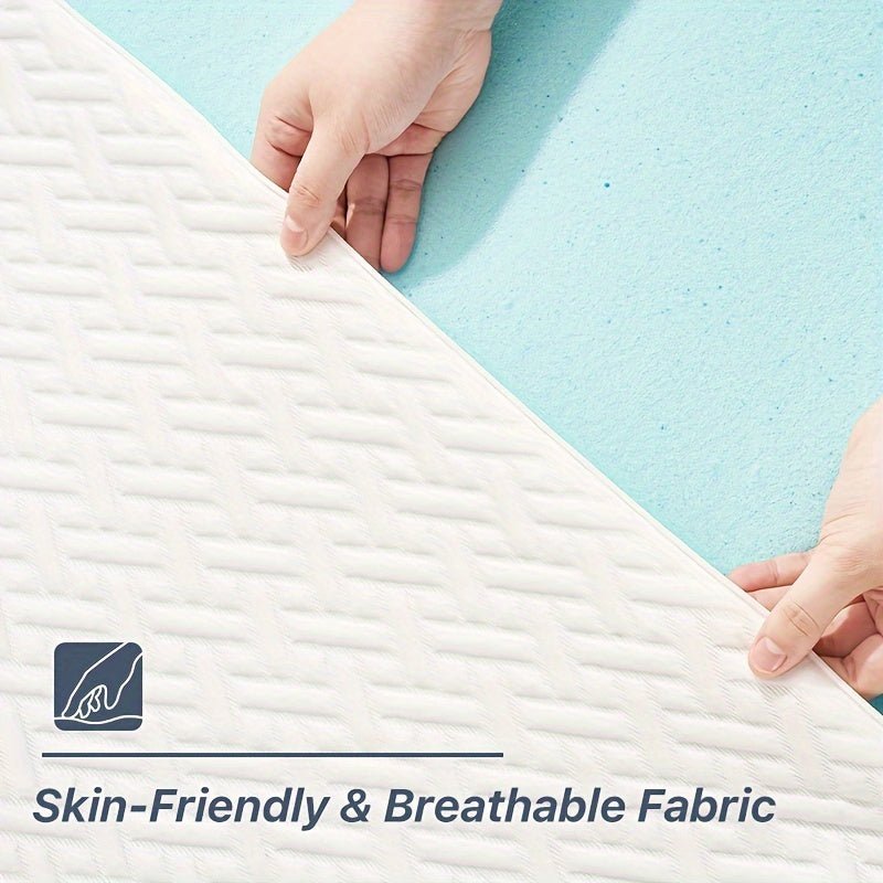 Cooling Memory Foam Mattress Topper Queen Size, Gel - Infused Mattress Pad Cover For Back Pain, Bed Topper With Removable & Washable Bamboo Cover - Kenner House Emporium