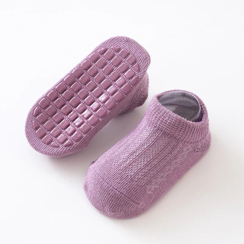 5 pairs Spring Summer Newborn Baby Socks Solid Color Infant Baby Floor Socks Soft Cotton Anti - slip Boat Socks For Girls Boys 0 - 5 - Kenner House Emporium