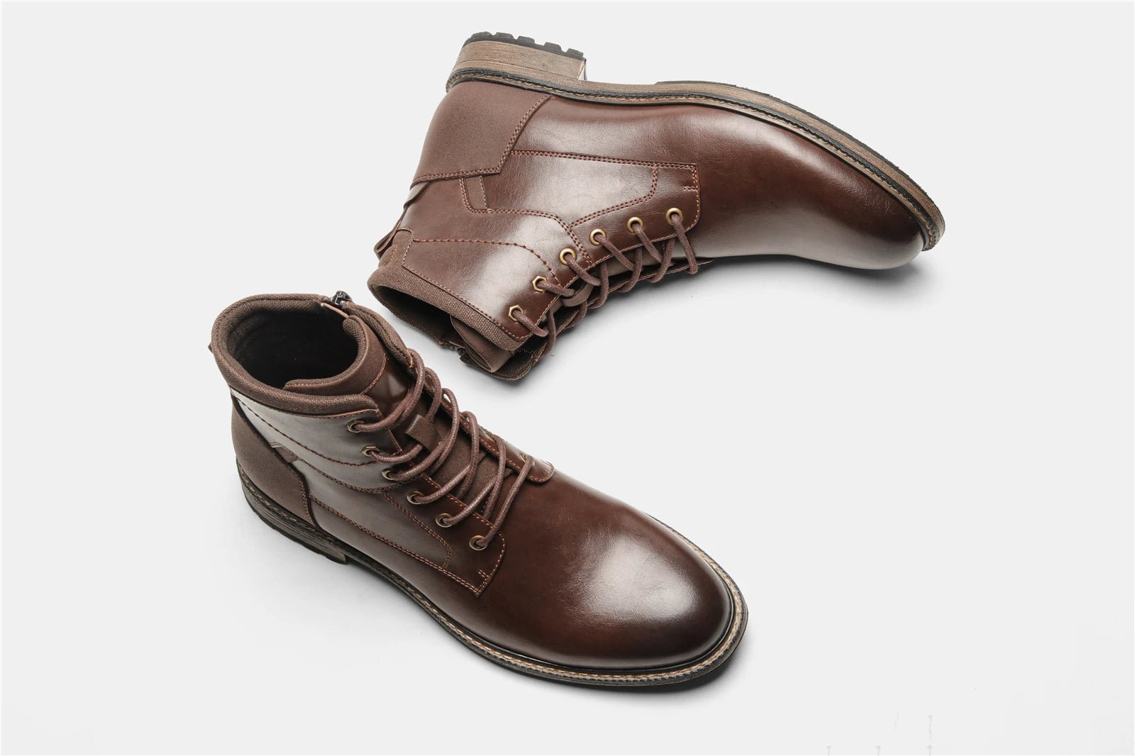Dark Brown Men boots Spring British Style Leather Boots Retro Men Ankle Boots - Kenner House Emporium