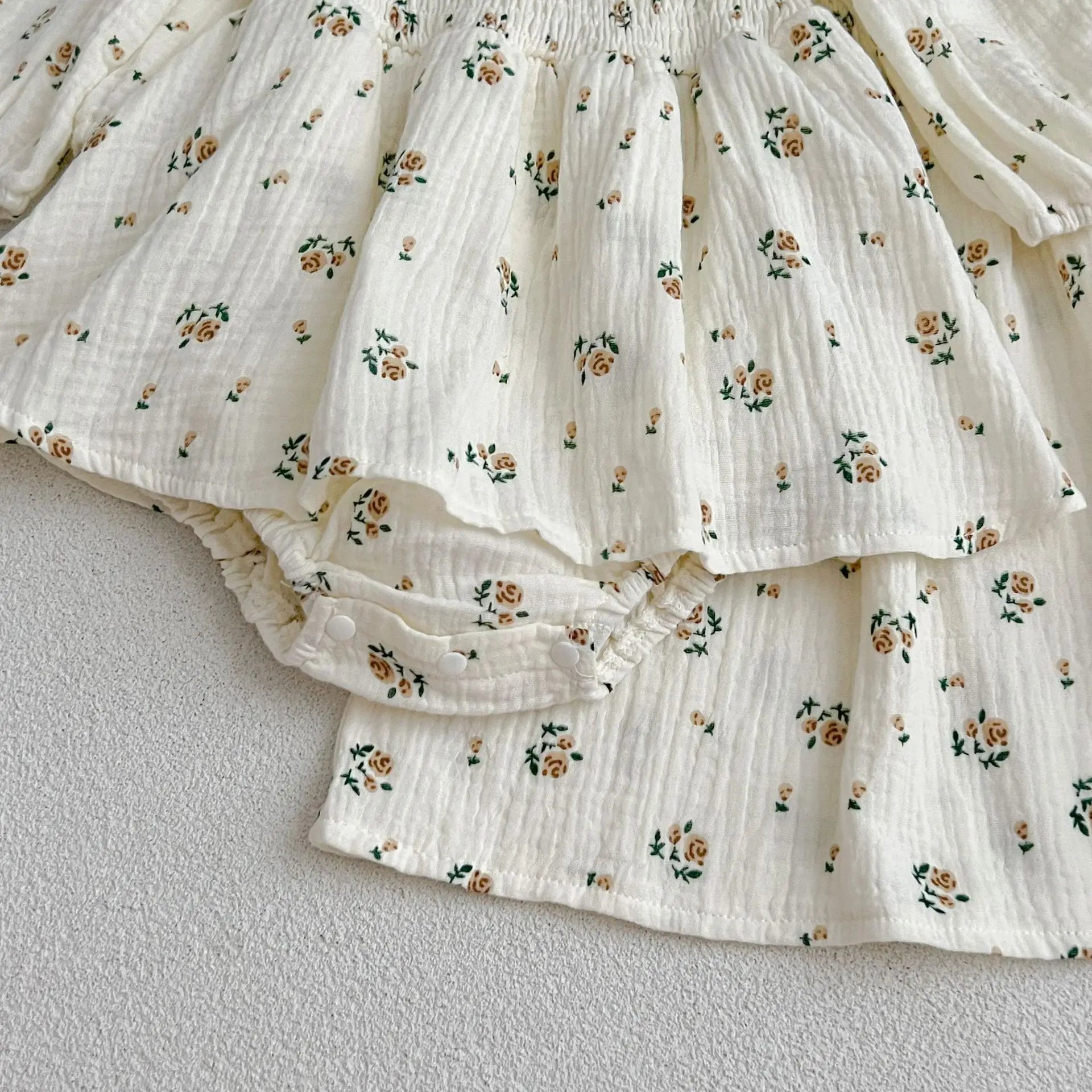 Spring Autumn Infant Kids Baby Girls Long Sleeve Rose Print Sisters Dress Newborn Kids Baby Girls Children Clothes Rompers - Kenner House Emporium
