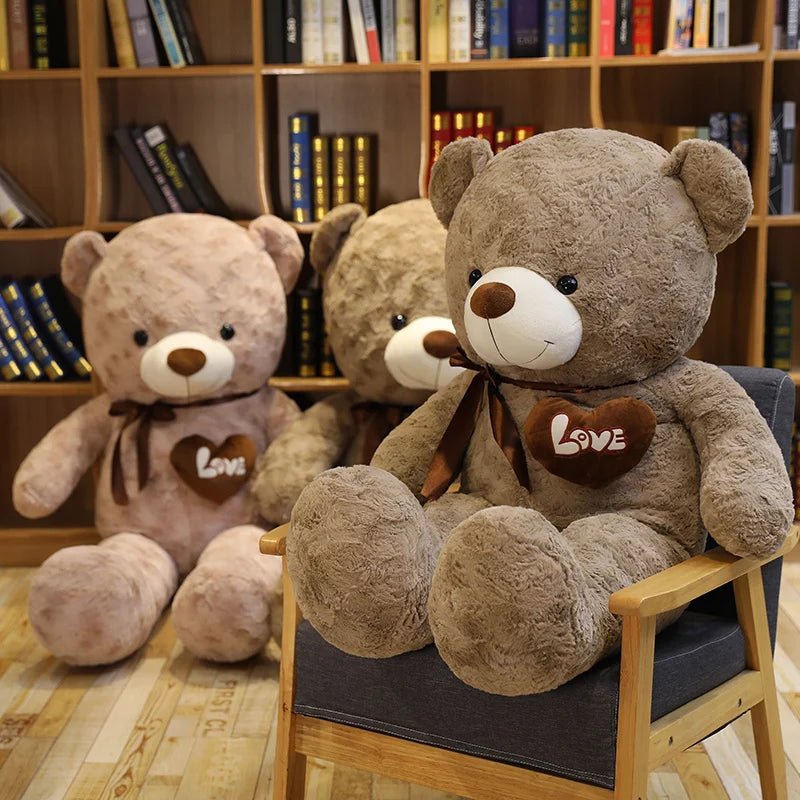 Nice New Hot High Quality 2 Colors Teddy Bear With Love Stuffed Animals Plush Toys Doll Pillow Kids Lovers Birthday Baby Gift - Kenner House Emporium