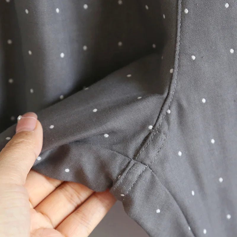 Kimono Robes Pajamas Set for Spring Autumn and Summer Thin Men's Cotton Loose Fit Large Size Half Sleeve Sleepwear Set - Kenner House Emporium