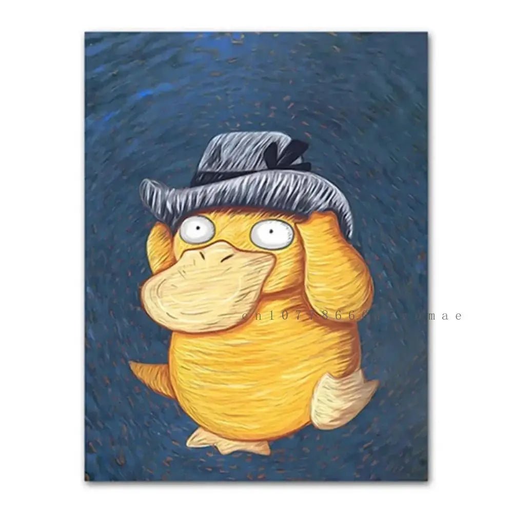 Pokmon Anime Character Pikachu Posters Van Gogh Museum Watercolor Canvas With HD Printed Wall art Pictures For Living Room Gifts - Kenner House Emporium