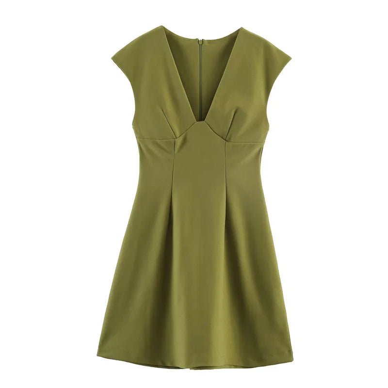 Women's Dress 2026 New Fashion Trend Multi - Color Sexy Elegant Party Deep V - Neck Chiffon Dress - Kenner House Emporium