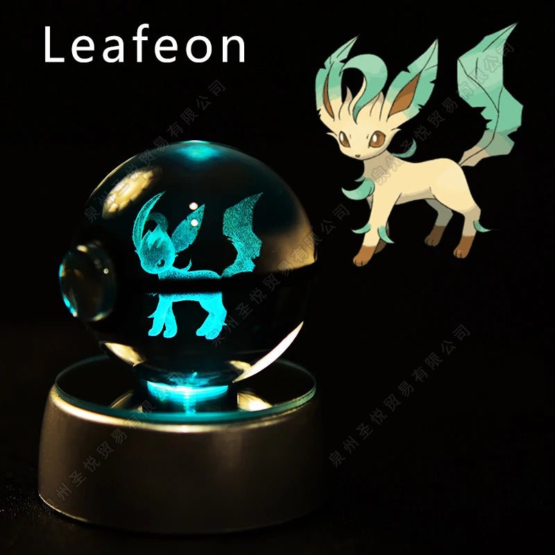 Pokemon Crystal Ball 3D Pikachu Gengar Mewtwo Night Light Lamp Pokeball 3D Glass Pokemon Crystal Ball Statue Kids Birthday Gift - Kenner House Emporium