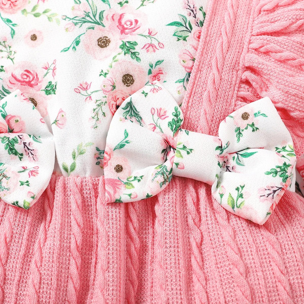 0 - 18 Months Newborn Baby Girl Romper Cute Floral Long Sleeve with Bow Bodysuit+Headband Infant Girl Spring&Autumn Jumpsuit - Kenner House Emporium