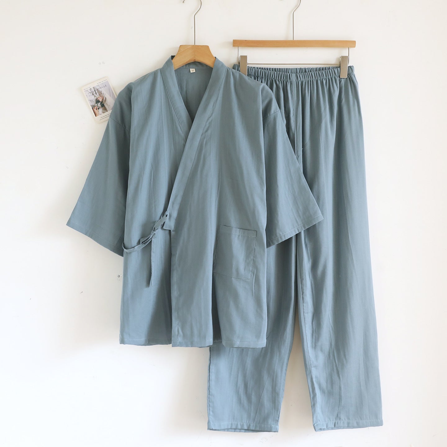 Kimono Robes Pajamas Set for Spring Autumn and Summer Thin Men's Cotton Loose Fit Large Size Half Sleeve Sleepwear Set - Kenner House Emporium