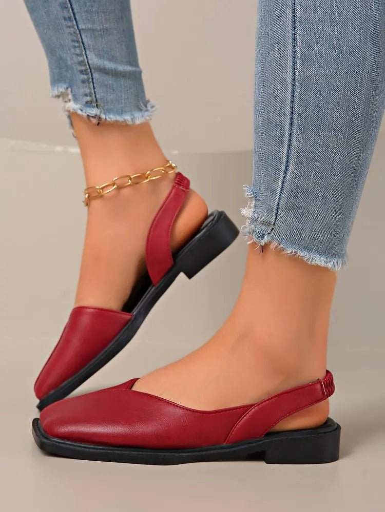 2026 Women Sandals Summer New Rear Hollow Shallow Square Head Low Heel Shoes Fashionab Comfortable Sandals - Kenner House Emporium