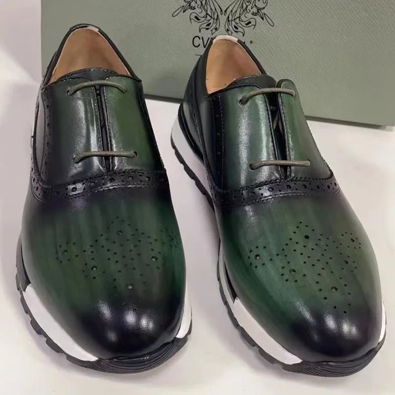 Spring Casual Shoes Men's Genuine Leather Anti - skid Sports Shoes Outdoor Walking Shoes Classic Pointed Breathable Leather Shoes - Kenner House Emporium