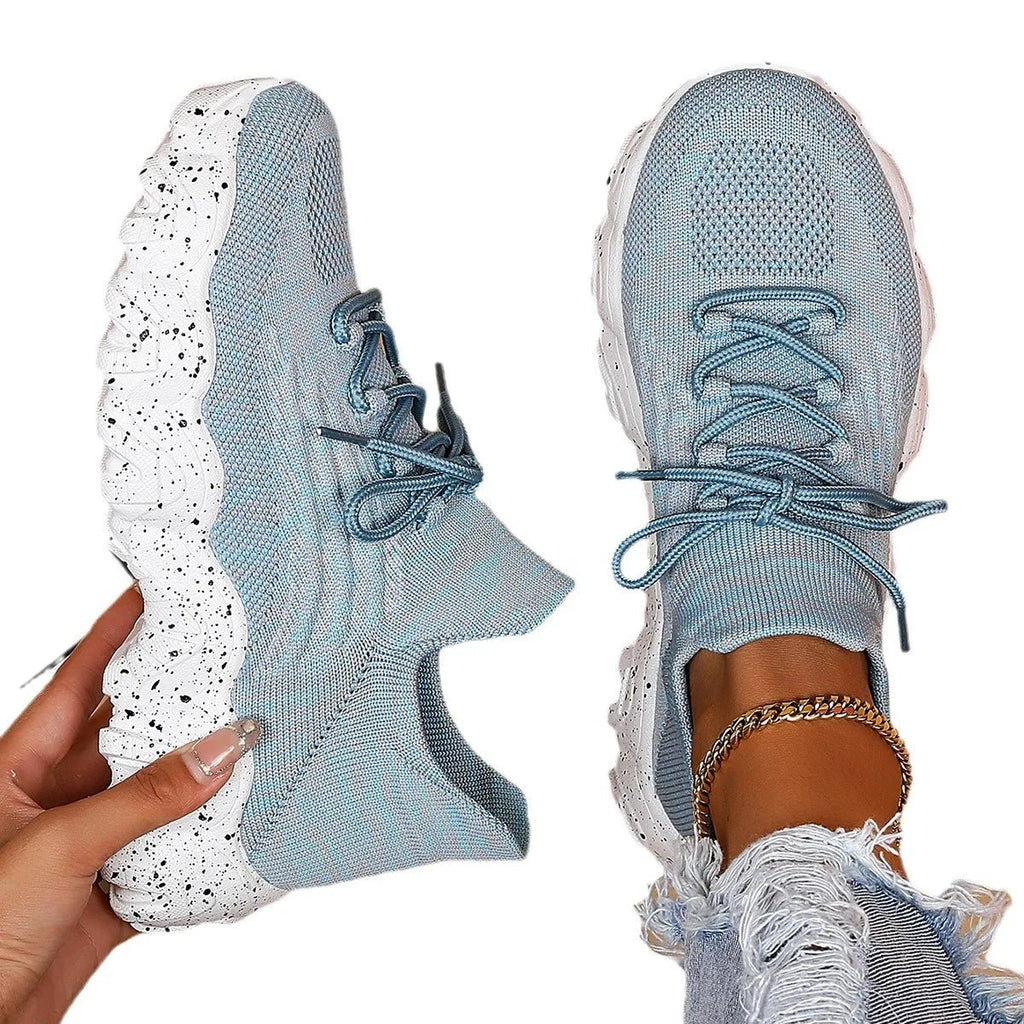 Spring Pink Sneakers Woman Shoes Casual Breathable Mesh Sneakers for Women Platform Slip - on Knitted Socks Sneakers Ladies - Kenner House Emporium