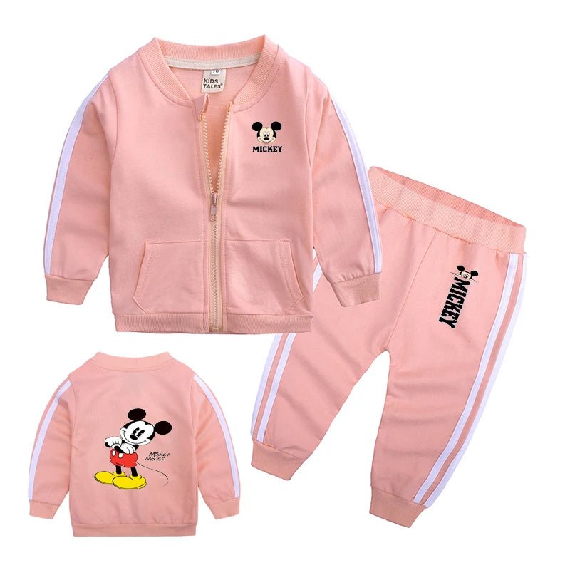 Mickey Baby Girls Boys 2pcs Tracksuit Set Spring Autumn Long Sleeve Zipper Jacket And Pants Outfit for 6 - 18 Months - Kenner House Emporium