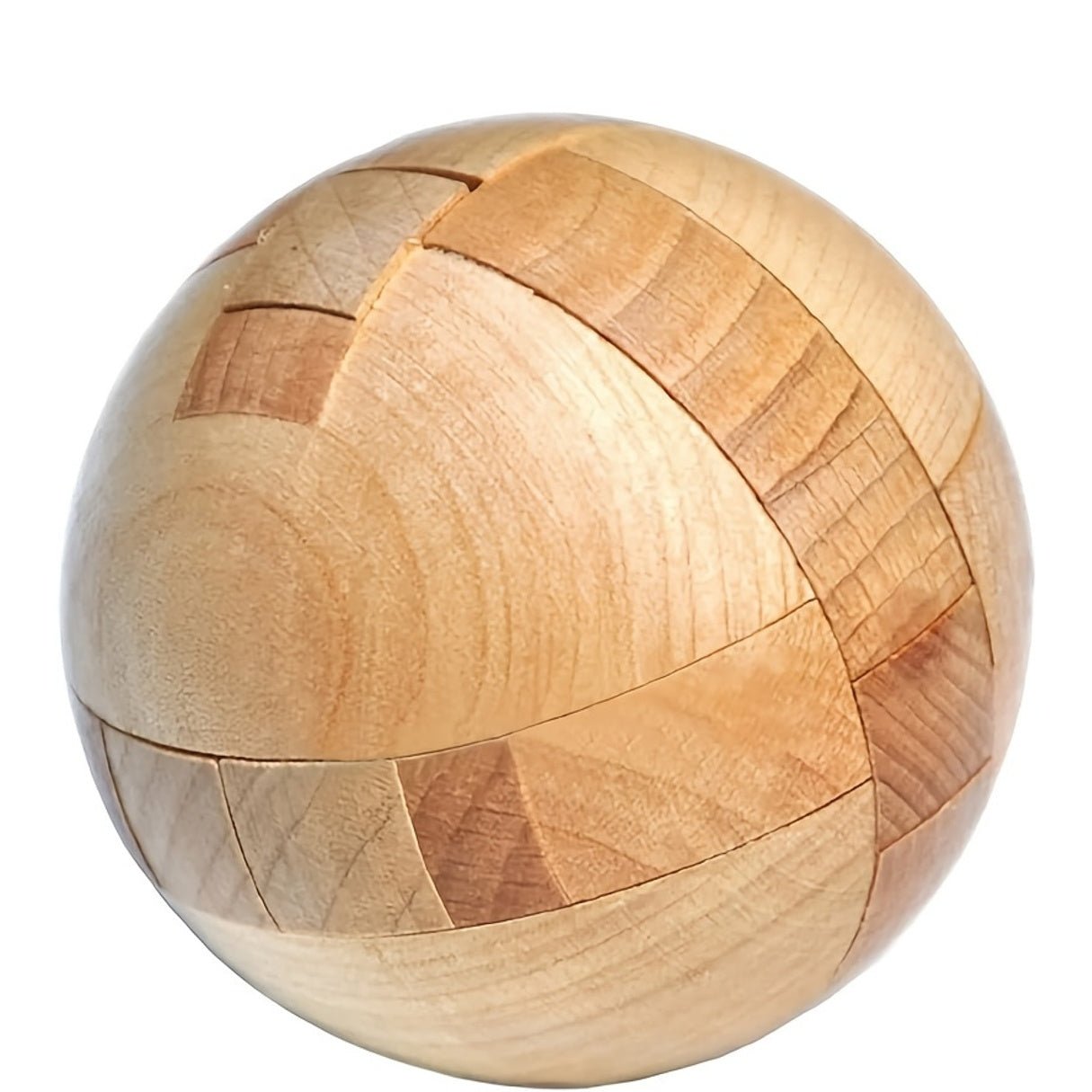 Puzzle Magic Ball | Plywood Brain Teaser Puzzle Ball for Adults, Wheat Color, Uncharged - Kenner House Emporium