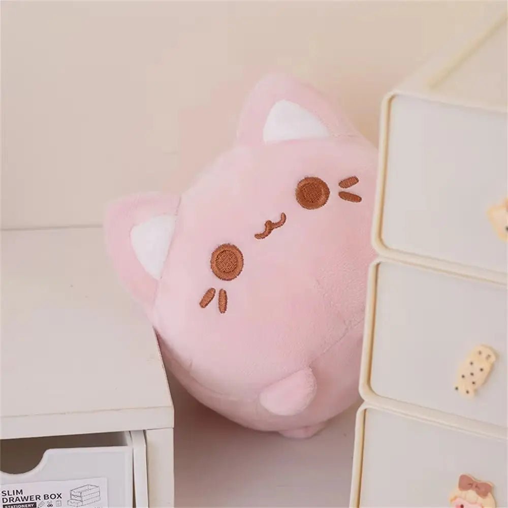 Stuffed Animals Black Cat Stuffed Cute Plushie Pink Peachy Kitten Plush Toys 20cm Cartoon Cat Soft Dolls Birthday Presents - Kenner House Emporium