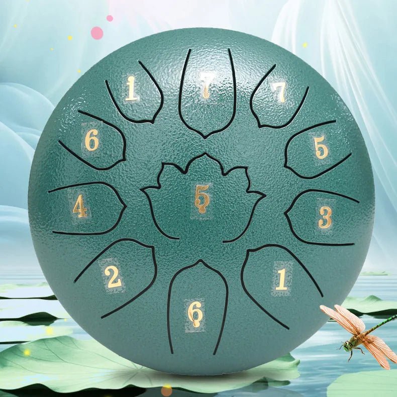 Steel Tongue Drum 6 Inch 11 Notes, Glucophone Ethereal Music Drum Percussion instrument for Yoga Meditation - Kenner House Emporium