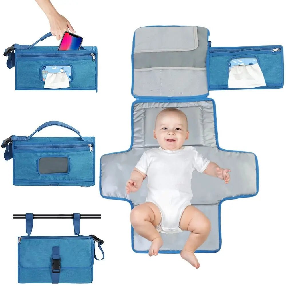 Portable Diaper Changing Pad Portable Baby Changing Pad with Pockets Waterproof Travel Diaper Changing Station Kit Baby Gifts - Kenner House Emporium
