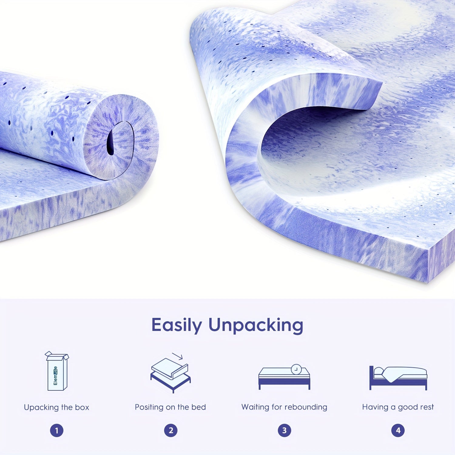 CoolGel Ventilated Memory Foam Queen Mattress Topper - Intense Cooling, Pressure - Relieving Swirl Foam for Orthopedic Back Pain Support, Premium CertiPUR - US Certified - Kenner House Emporium