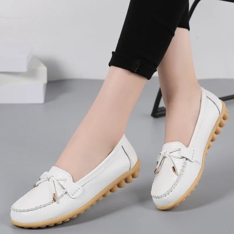 New Woman Flats Shoes Ballet Flat Sneakers Genuine Leather Spring Soft Moccasins Ladies Boat Ballerina Espadrilles Creepers - Kenner House Emporium