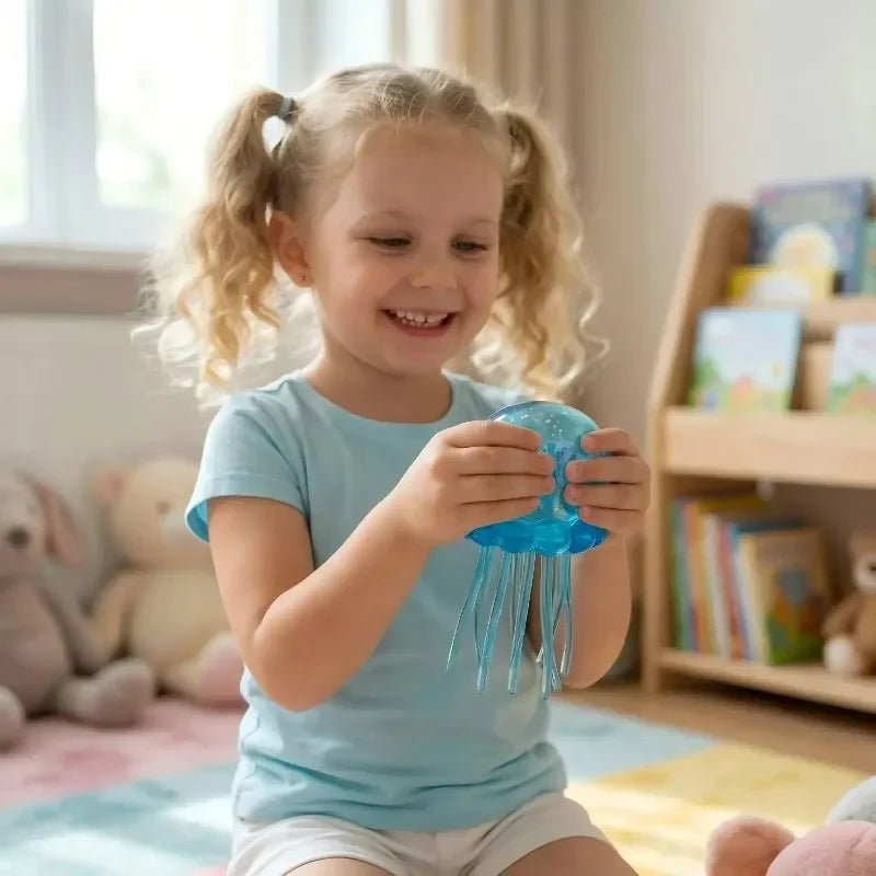 Squishy toys Nee Doh Jellyfish & Cube Squish Toy, Soft Jelly Squeeze Stress Relief Fidget Toy, Sensory NeeDoh for Kids & Adults - Kenner House Emporium