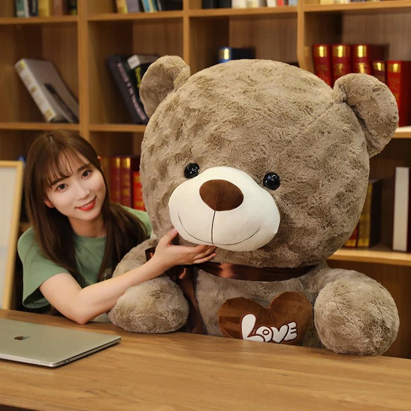 Nice New Hot High Quality 2 Colors Teddy Bear With Love Stuffed Animals Plush Toys Doll Pillow Kids Lovers Birthday Baby Gift - Kenner House Emporium