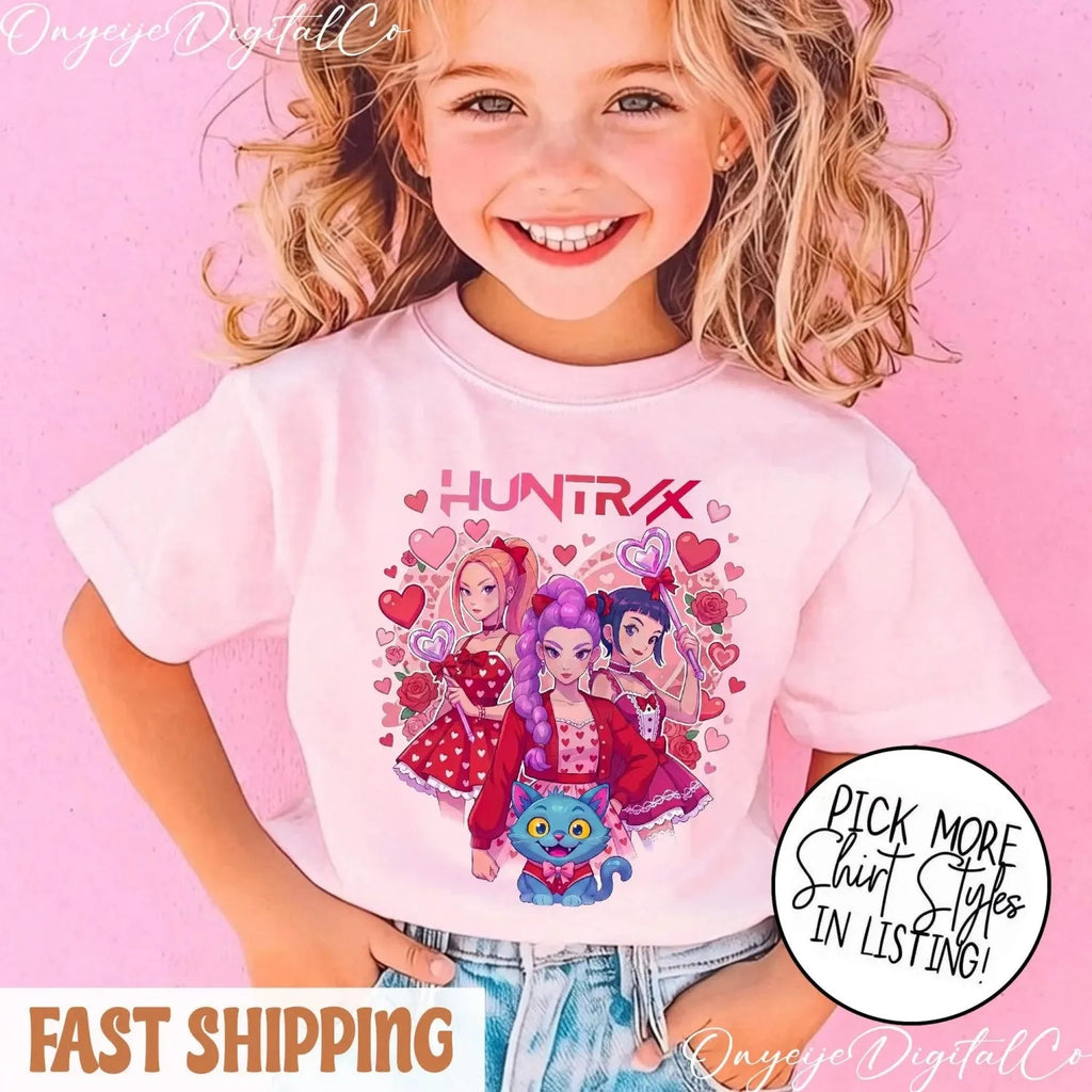 2026 Kpop Devil Hunter Kids Spring/Summer Short - Sleeve T-Shirt Kpop Devil Hunter Harajuku Style T-Shirt Gift for Boys and Girls - Kenner House Emporium
