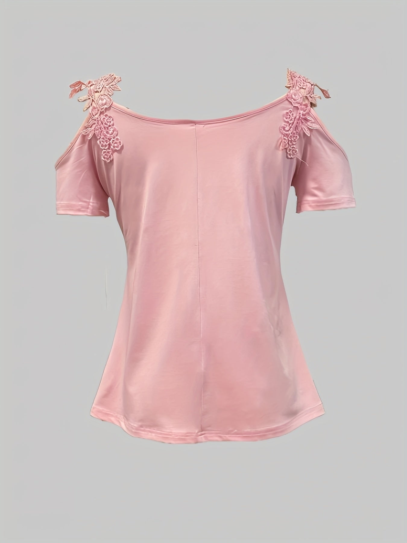 Women'S Casual Short - Sleeve T-Shirt with Shoulder Embellishments - Kenner House Emporium