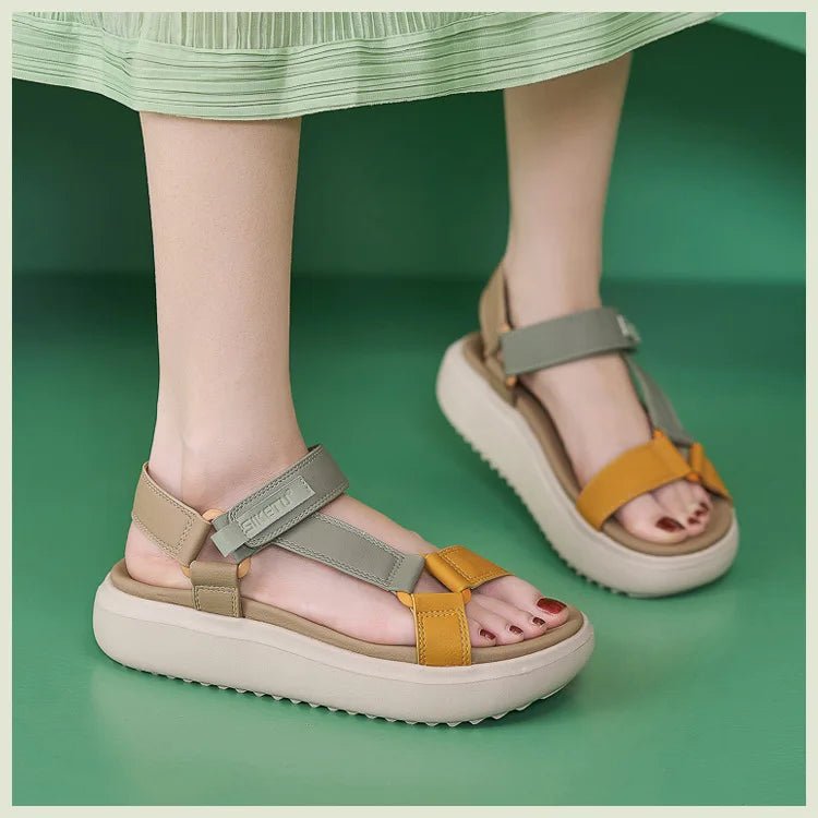 Sandals for Women's 2026 Summer New Lightweight Sandals for Casual Sports Comfort Thick Bottom Large Platform Womens Shoes - Kenner House Emporium