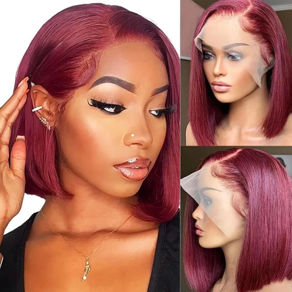 Bob Wig Human Hair 13x4 Hd Lace Front Human Hair Wigs For Black Women Glueless Lace Front Wigs Pre Plucked Pre Cut Straight Bob - Kenner House Emporium
