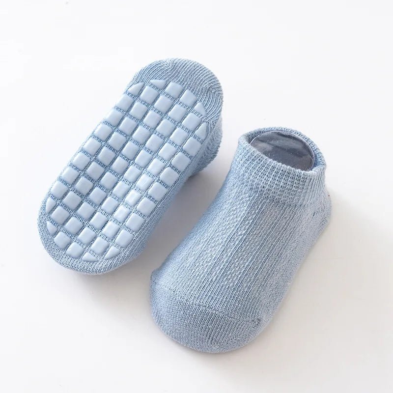 5 pairs Spring Summer Newborn Baby Socks Solid Color Infant Baby Floor Socks Soft Cotton Anti - slip Boat Socks For Girls Boys 0 - 5 - Kenner House Emporium