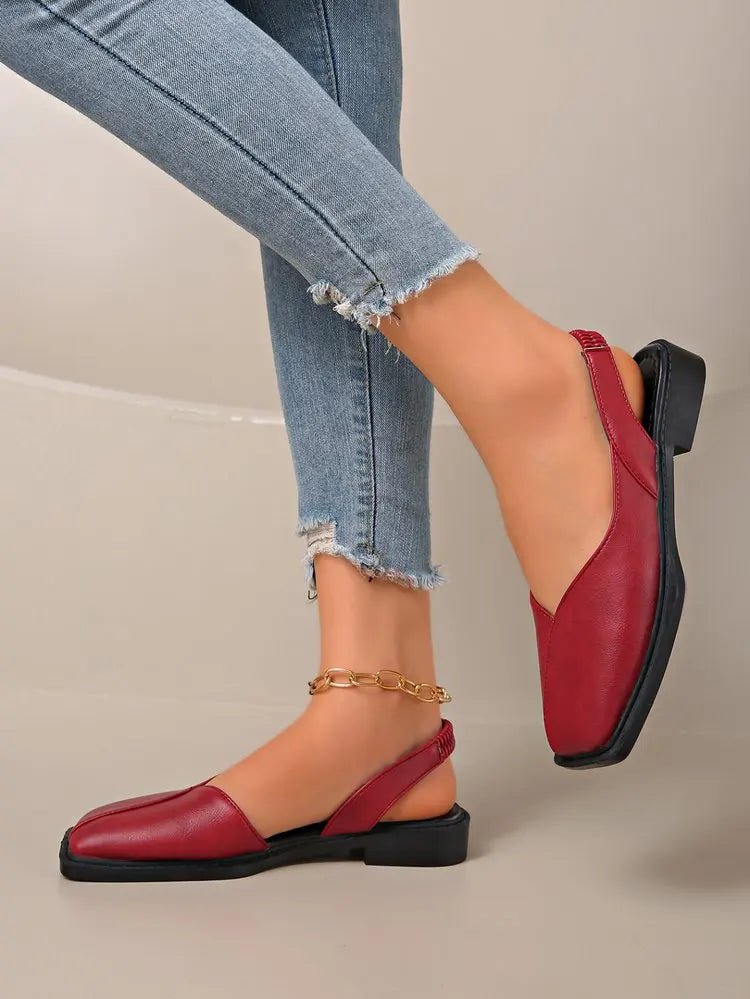 2026 Women Sandals Summer New Rear Hollow Shallow Square Head Low Heel Shoes Fashionab Comfortable Sandals - Kenner House Emporium